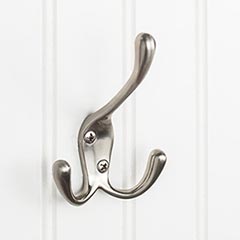 Elements [YT40-400SN] Die Cast Zinc Wall Hook - Triple - Satin Nickel Finish - 4&quot; L