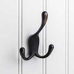 Elements [YT40C-400DBAC] Die Cast Zinc Wall Hook - Triple - Concealed Mount - Brushed Oil Rubbed Bronze Finish - 4&quot; L