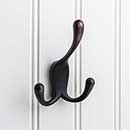 Elements [YT40C-400DBAC] Die Cast Zinc Wall Hook - Triple - Concealed Mount - Brushed Oil Rubbed Bronze Finish - 4&quot; L