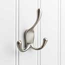 Elements [YT40C-400SN] Die Cast Zinc Wall Hook - Triple - Concealed Mount - Satin Nickel Finish - 4" L