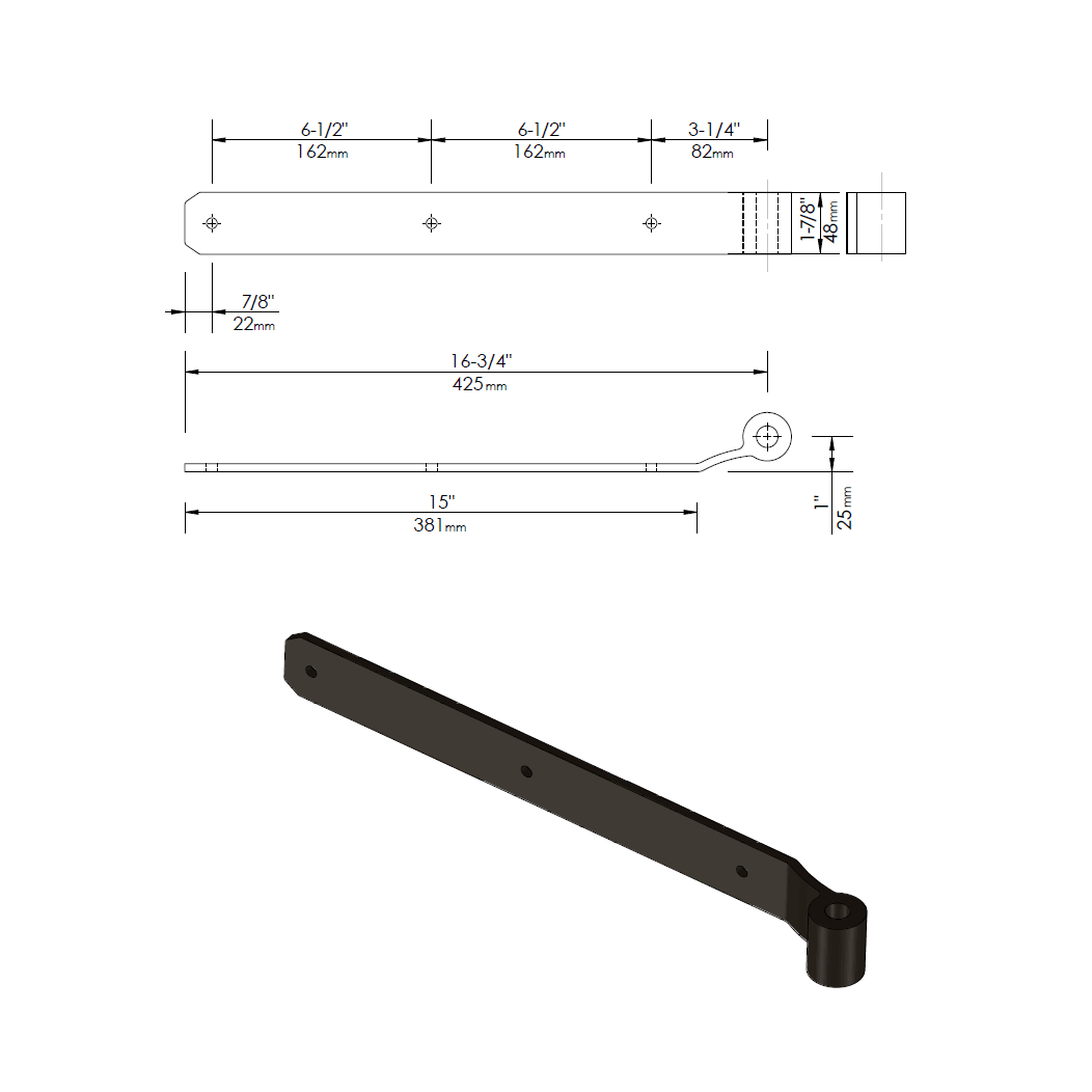 Forever Hardware [F4-317] Gate Band Hinge