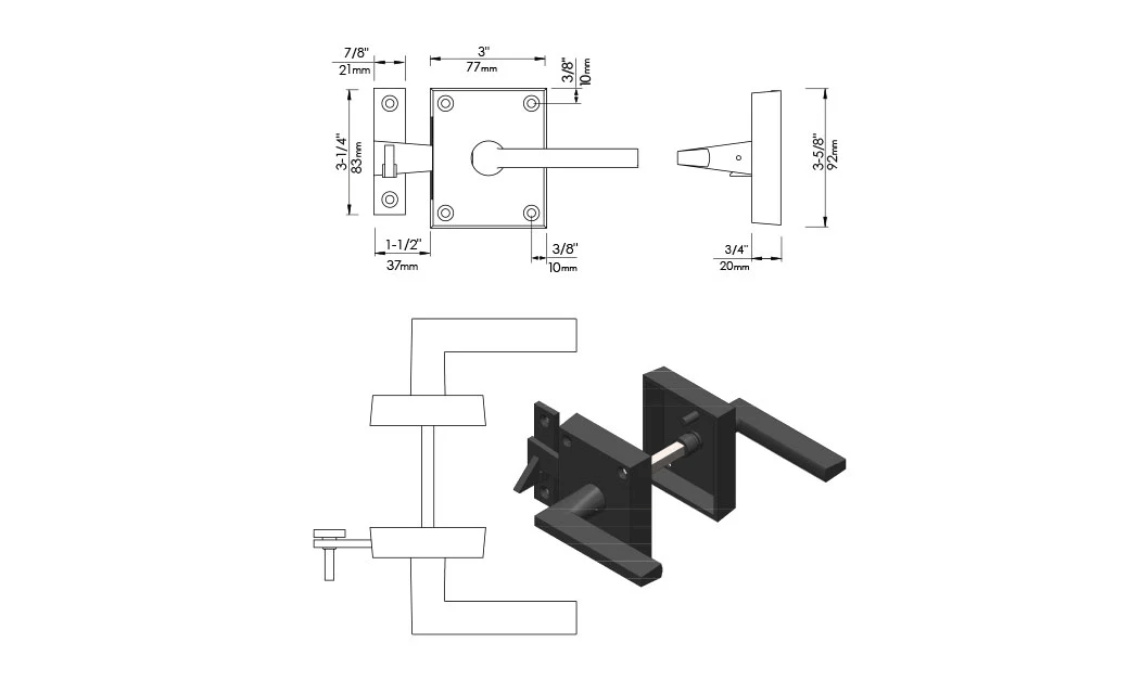 Forever Hardware [F1-425-25-SET] Gate Case Latch Set