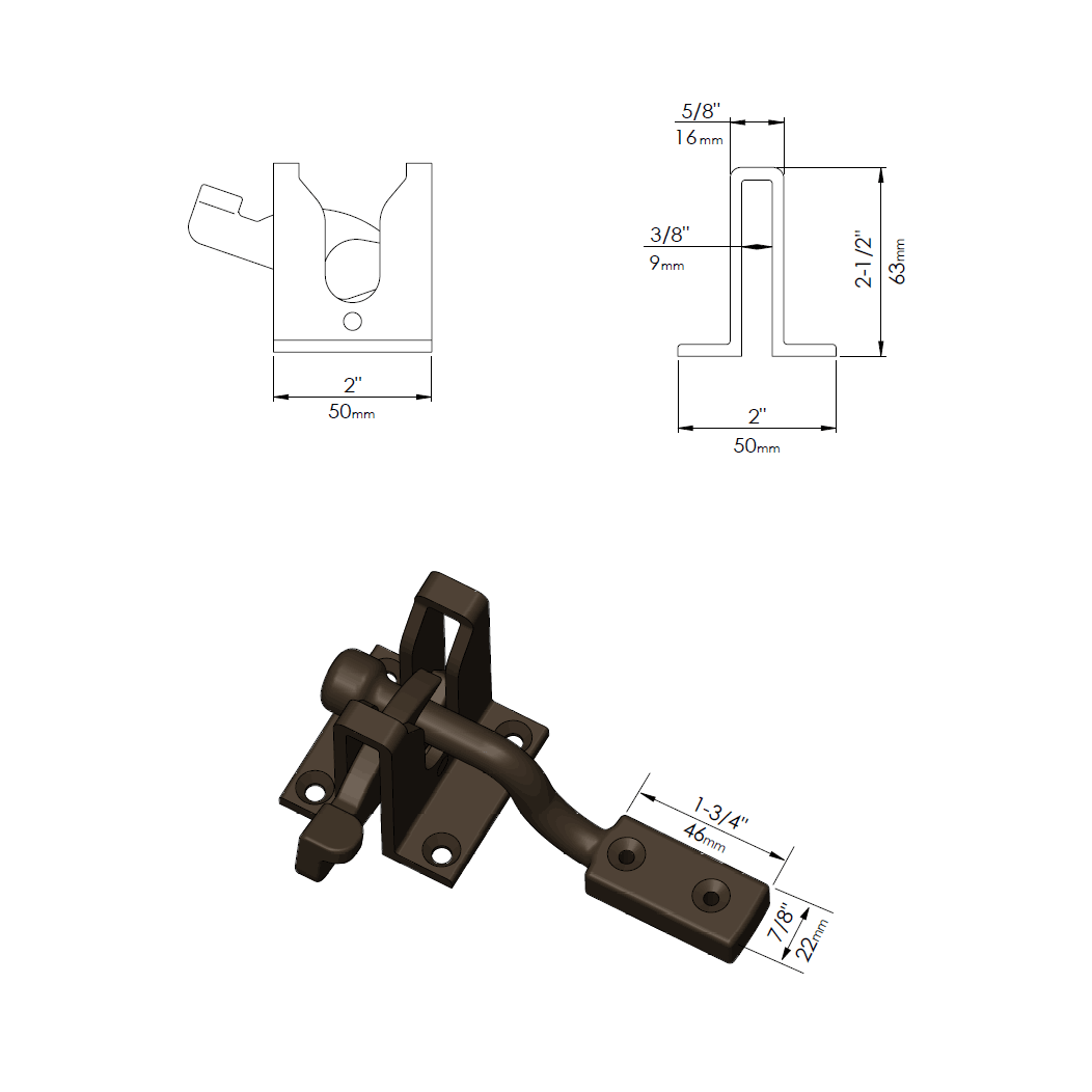 Forever Hardware [F2-220] Bronze Gravity Gate Latch
