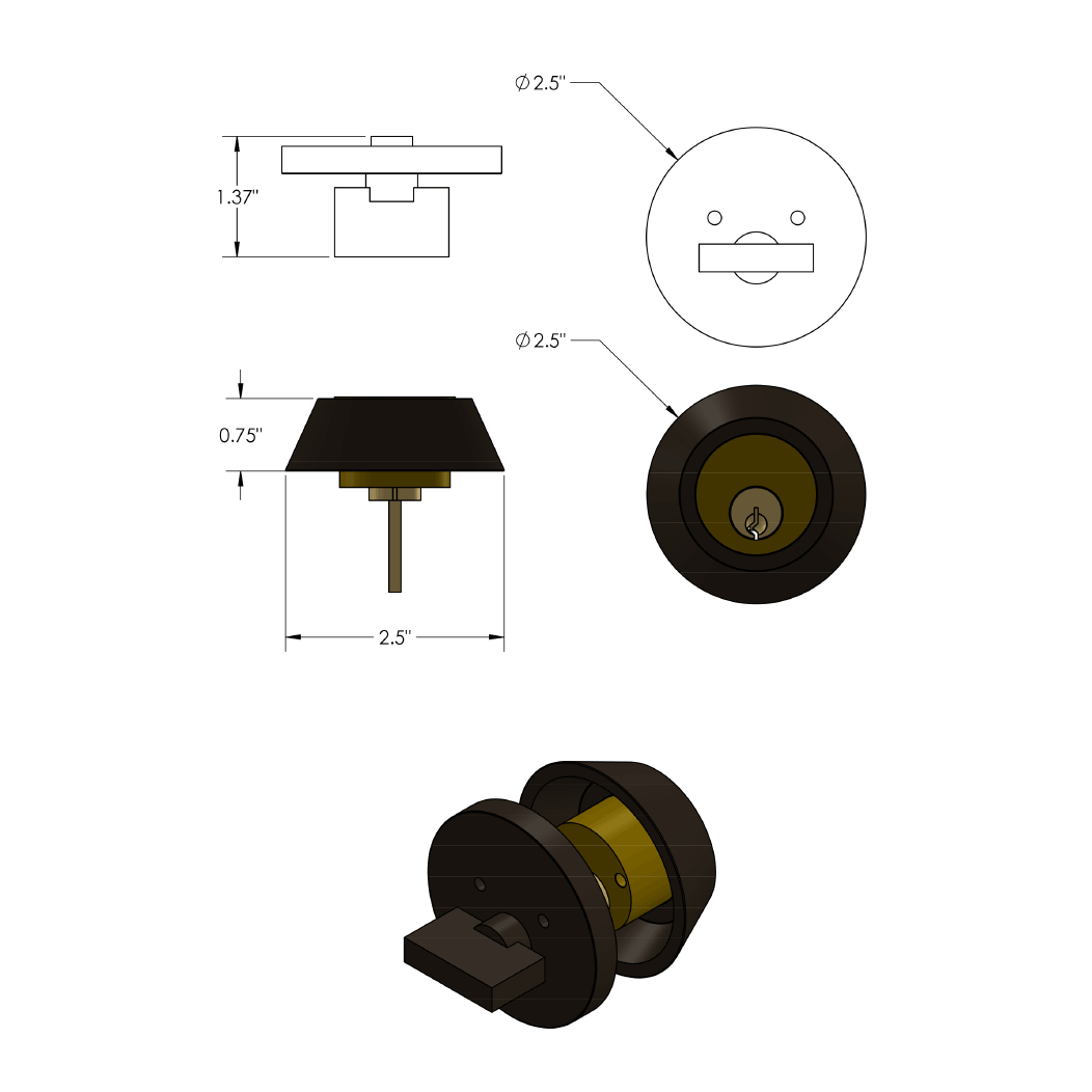 Forever Hardware [F6-530] Gate Deadbolt