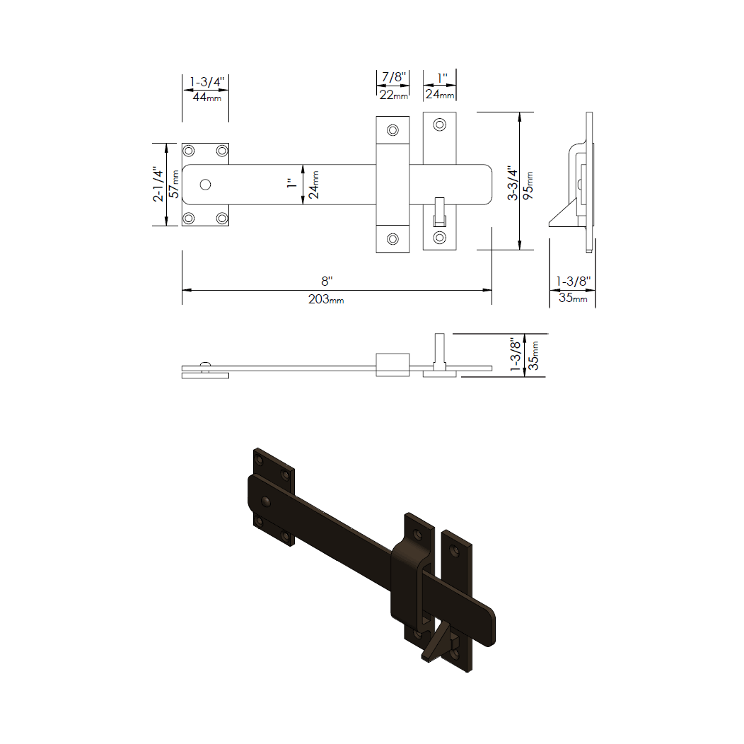 Forever Hardware [F2-235] Bronze Gate  Drop Bar