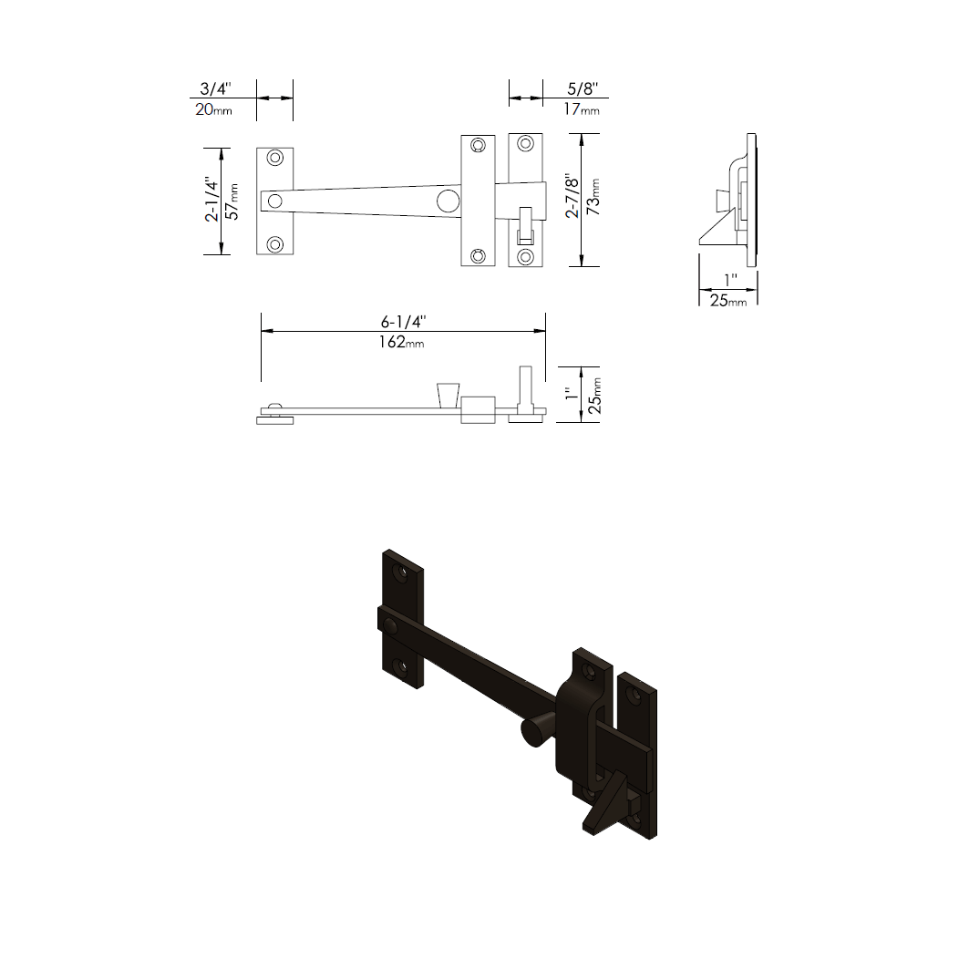 Forever Hardware [F2-240] Bronze Gate  Drop Bar