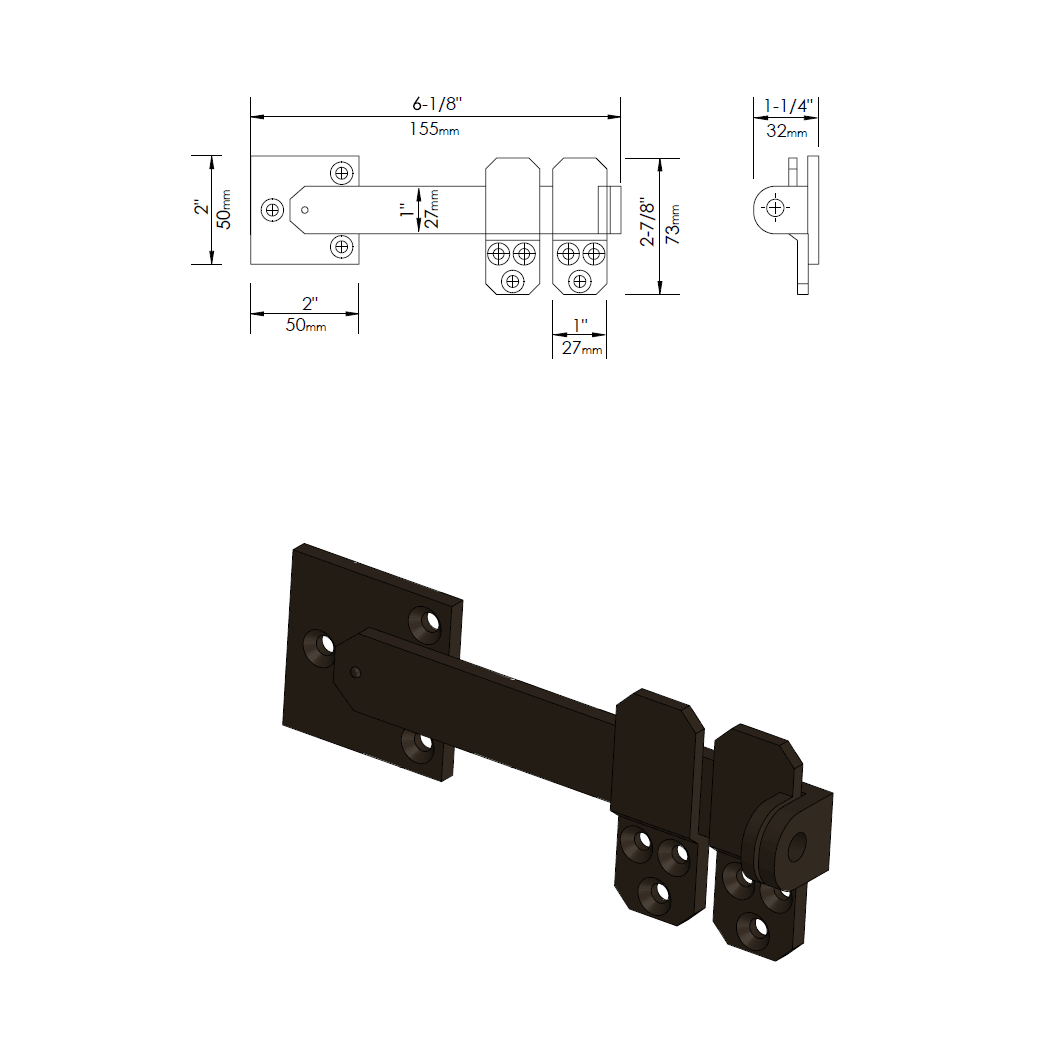 Forever Hardware [F2-420] Bronze Gate  Drop Bar
