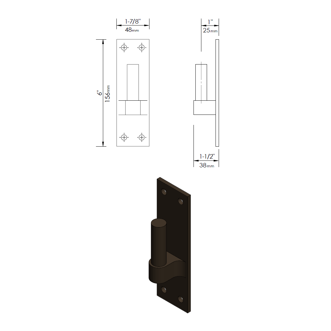 Forever Hardware [F4-250] Gate Band Hinge Pintle
