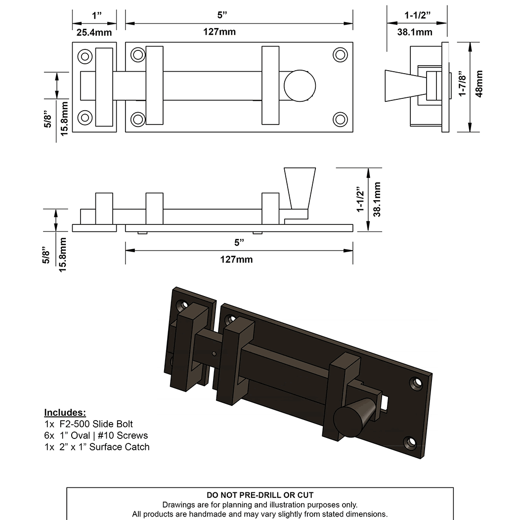 Forever Hardware [F2-500] Bronze Gate Pull