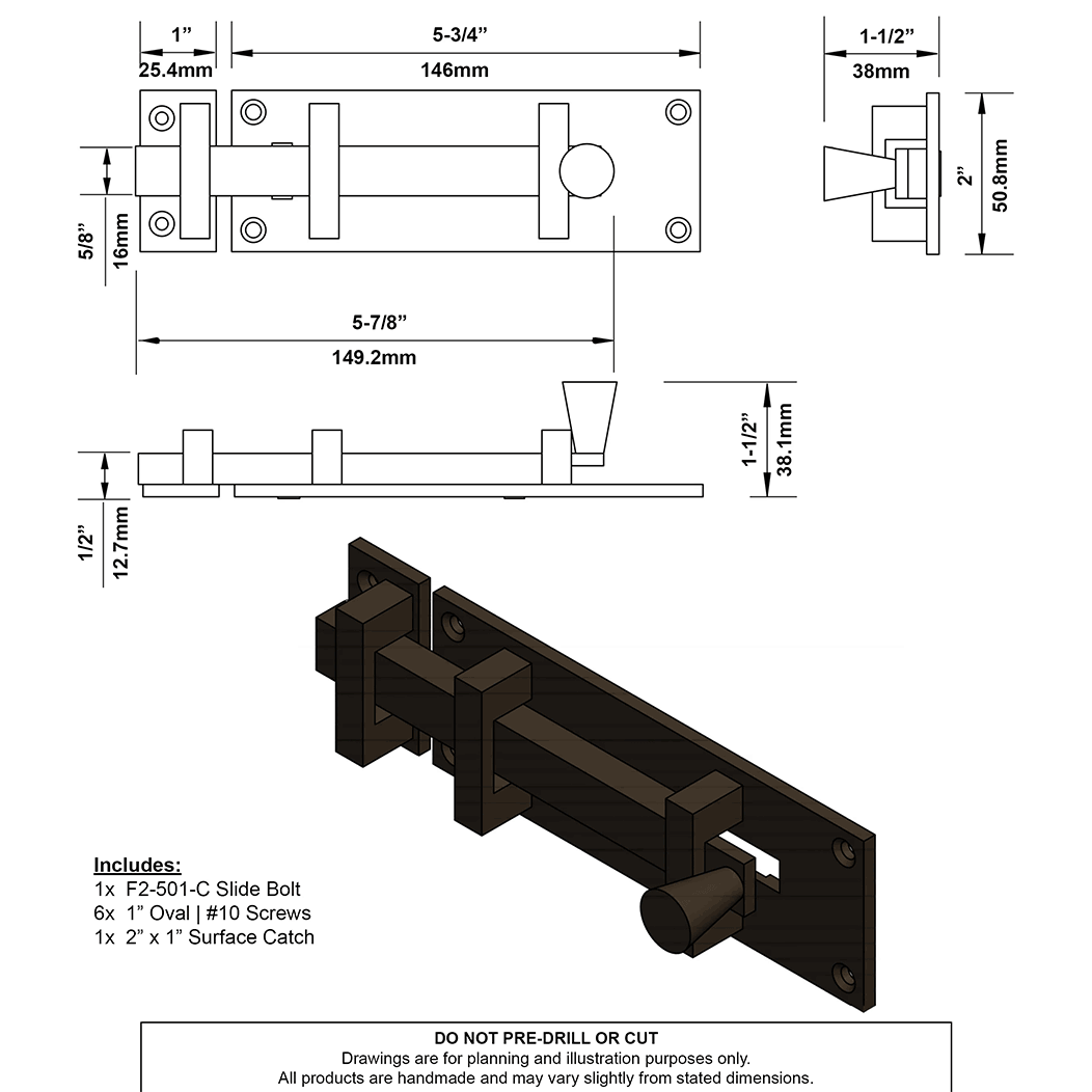 Forever Hardware [F2-501] Bronze Gate Pull
