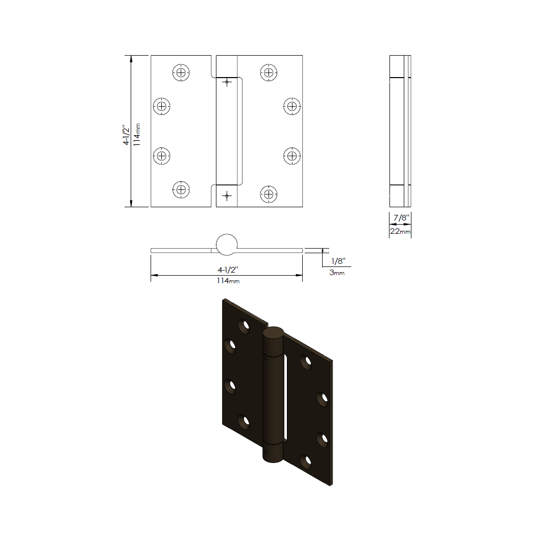 Forever Hardware [F4-455] Gate Spring Hinge