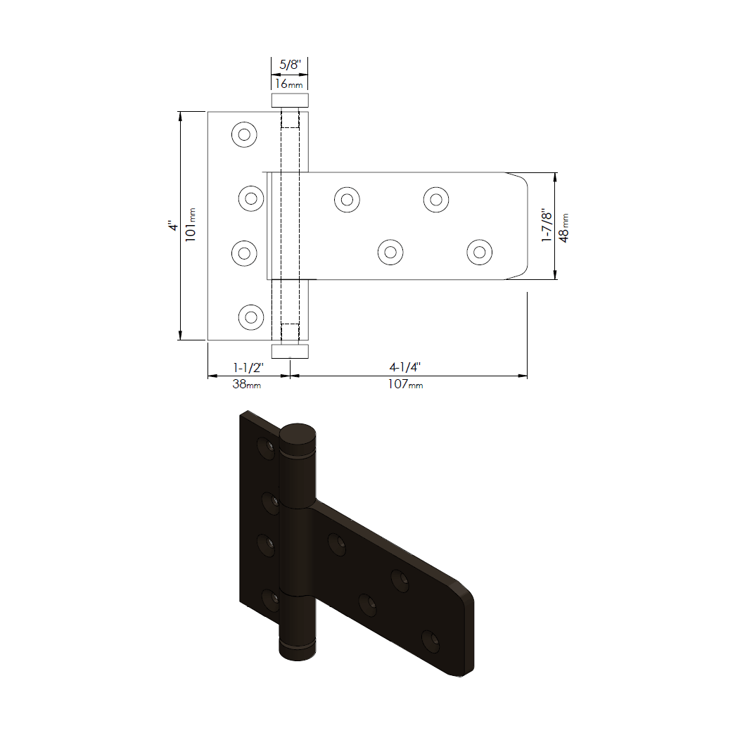 Forever Hardware [F4-445] Gate Surface Hinge