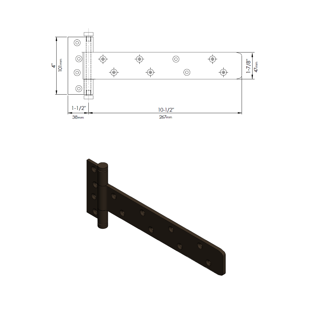Forever Hardware [F4-446] Gate Surface Hinge