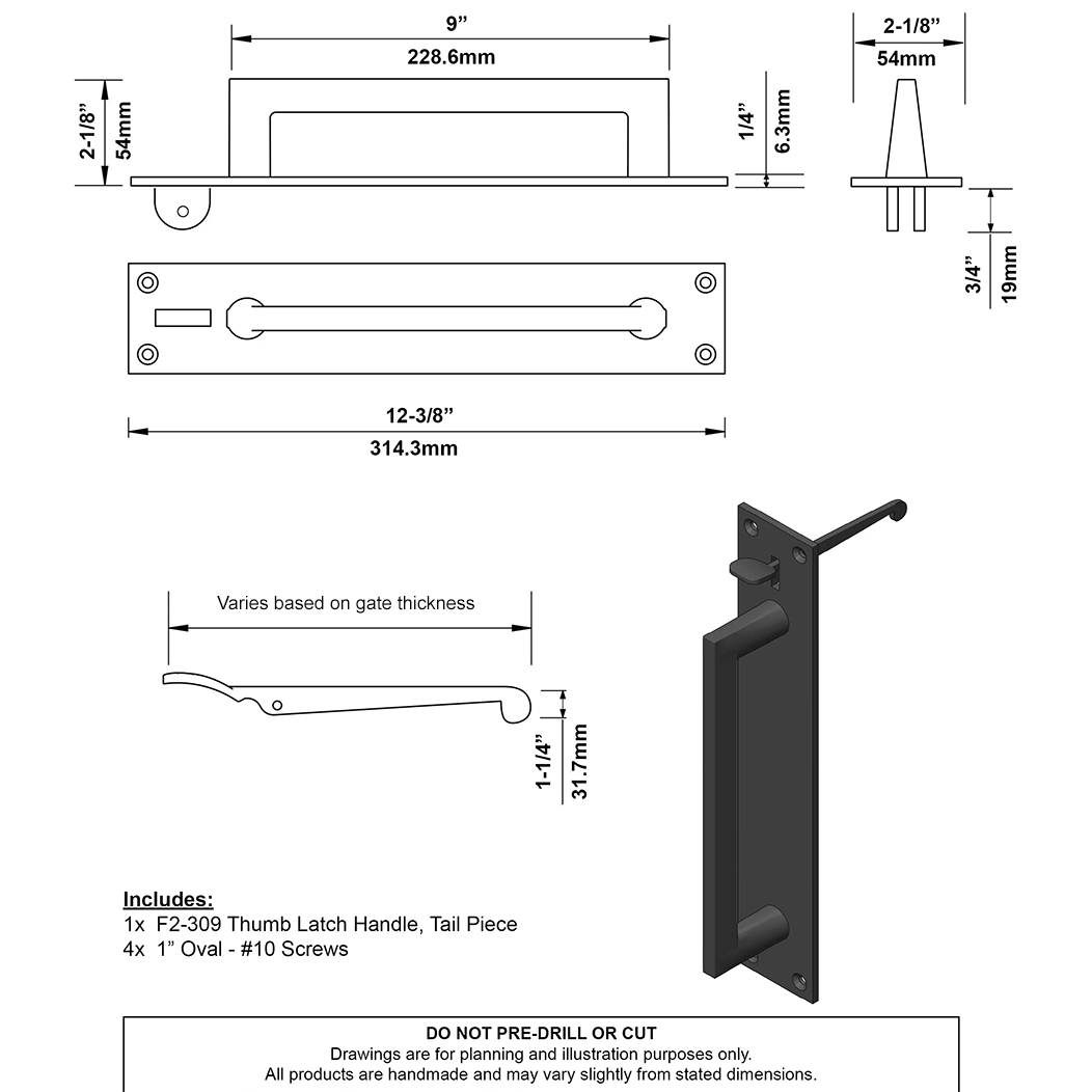 Forever Hardware [F2-309] Bronze Gate Thumb Latch