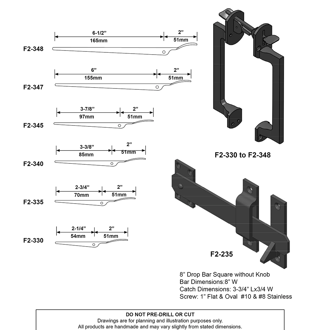 Forever Hardware [F2-330-A] Solid Bronze Gate Double Thumb Latch