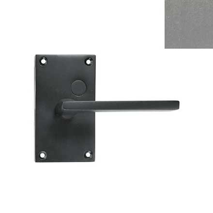Forever Hardware [F6-400-00-DUM-P] Solid Bronze Dummy Door Handleset - Case Latch - Square Plate - Platinum Finish - 5&quot; H x 2 3/4&quot; W