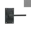 Forever Hardware [F6-400-00-DUM-P] Solid Bronze Dummy Door Handleset - Case Latch - Square Plate - Platinum Finish - 5" H x 2 3/4" W