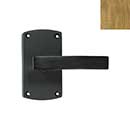 Forever Hardware [F6-104-00-PAS/PIN-C] Solid Bronze Passage/Privacy Door Handleset - Arch Plate - Champagne Finish - 5&quot; H x 2 3/4&quot; W