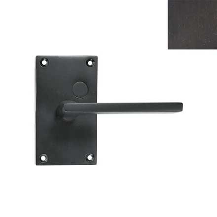 Forever Hardware [F6-400-00-PAS/PIN-E] Solid Bronze Passage/Privacy Door Handleset - Case Latch - Square Plate - Espresso Finish - 5&quot; H x 2 3/4&quot; W