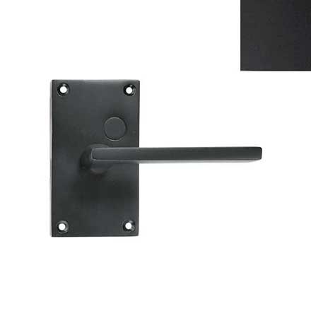 Forever Hardware [F6-400-00-PAS/PIN-M] Solid Bronze Passage/Privacy Door Handleset - Case Latch - Square Plate - Midnight Finish - 5&quot; H x 2 3/4&quot; W