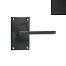 Forever Hardware [F6-400-00-PAS/PIN-M] Solid Bronze Passage/Privacy Door Handleset - Case Latch - Square Plate - Midnight Finish - 5" H x 2 3/4" W