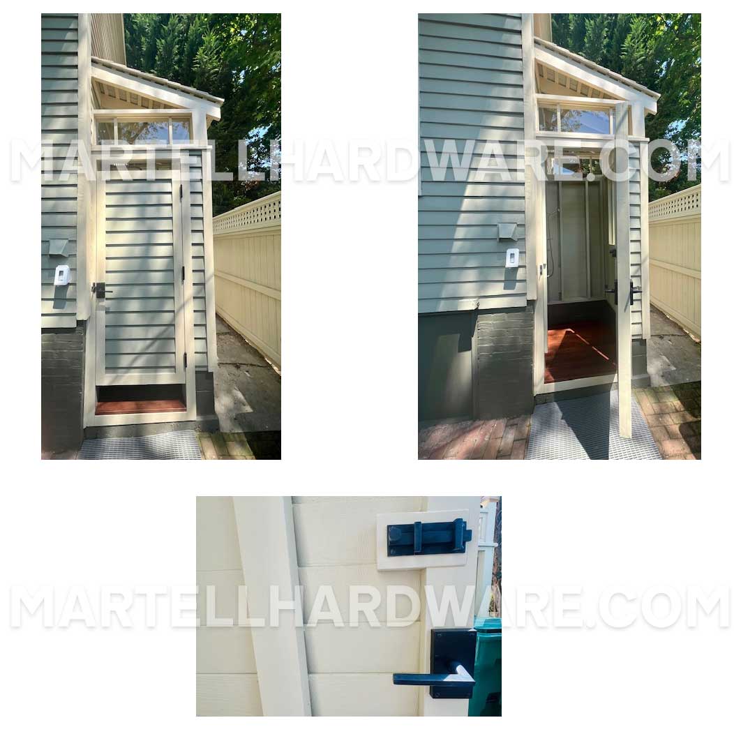Outdoor Shower Enclosure w/ Forever Hardware Gate Hardware Outdoor Shower Enclosure w/ Forever Hardware Gate Hardware