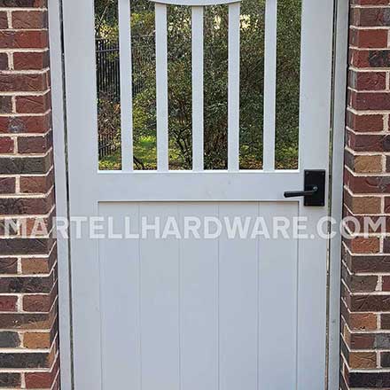 Arched White Gate w/ Forever Hardware Case Latch - Showcase Gallery - Gate Hardware, Door Hardware, Shutter & Contemporary Barn Hardware