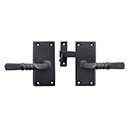 Forever Hardware [F1-410-00-SET-LH] Solid Bronze Gate Case Latch Set - Narrow Square Plate - Left Hand - 5" H x 2 1/4" W