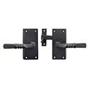 Forever Hardware [F1-410-00-SET-LH] Solid Bronze Gate Case Latch Set - Narrow Square Plate - Left Hand - 5&quot; H x 2 1/4&quot; W