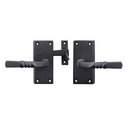 Forever Hardware [F1-410-00-SET-RH] Solid Bronze Gate Case Latch Set - Narrow Square Plate - Right Hand - 5&quot; H x 2 1/4&quot; W