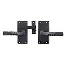 Forever Hardware [F1-410-00-SET-RH] Solid Bronze Gate Case Latch Set - Narrow Square Plate - Right Hand - 5" H x 2 1/4" W