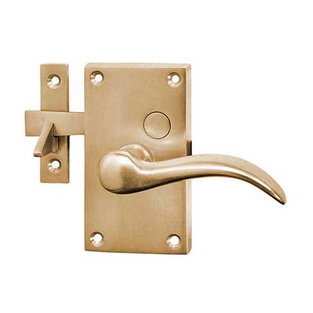 Forever Hardware [F1-400-00-BAR-LH-C] Solid Bronze Gate Case Latch - Square Plate - Left Hand - Champagne Finish - 5&quot; H x 2 3/4&quot; W