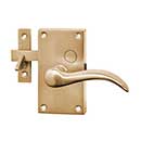 Forever Hardware [F1-400-00-BAR-LH-C] Solid Bronze Gate Case Latch - Square Plate - Left Hand - Champagne Finish - 5&quot; H x 2 3/4&quot; W