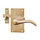 Forever Hardware [F1-400-00-BAR-LH-C] Solid Bronze Gate Case Latch - Square Plate - Left Hand - Champagne Finish - 5" H x 2 3/4" W