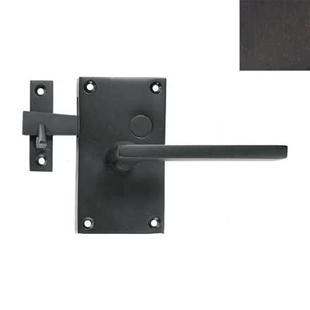 Forever Hardware [F1-400-00-BAR-LH-E] Solid Bronze Gate Case Latch - Square Plate - Left Hand - Espresso Finish - 5&quot; H x 2 3/4&quot; W