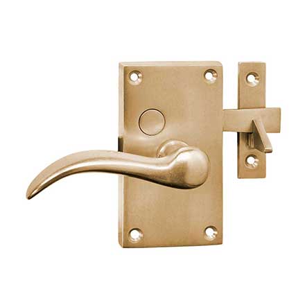 Forever Hardware [F1-400-00-BAR-RH-C] Solid Bronze Gate Case Latch - Square Plate - Right Hand - Champagne Finish - 5&quot; H x 2 3/4&quot; W