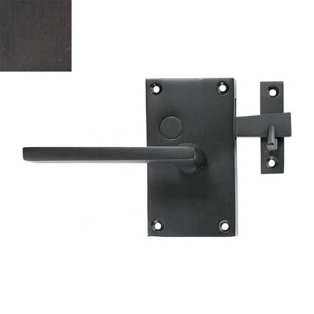 Forever Hardware [F1-400-00-BAR-RH-E] Solid Bronze Gate Case Latch - Square Plate - Right Hand - Espresso Finish - 5&quot; H x 2 3/4&quot; W