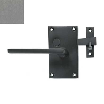 Forever Hardware [F1-400-00-BAR-RH-P] Solid Bronze Gate Case Latch - Square Plate - Right Hand - Platinum Finish - 5&quot; H x 2 3/4&quot; W