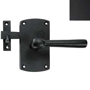 Forever Hardware [F1-401-00-BAR-LH-M] Solid Bronze Gate Case Latch - Arch Plate - Left Hand - Midnight (Black) Finish - 5" H x 2 3/4" W