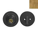 Forever Hardware [F6-530-C] Solid Bronze Gate Deadbolt - Round Plate - Single Cylinder - Champagne Finish -2 1/2" Dia.