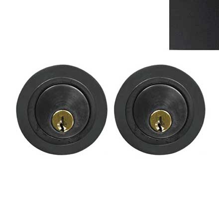 Forever Hardware [F6-530-D] Solid Bronze Gate Deadbolt - Round Plate - Double Cylinder - 2 1/2&quot; Dia.
