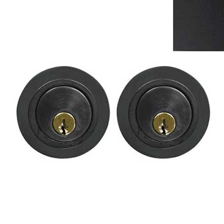 Forever Hardware [F6-530-D-M] Solid Bronze Gate Deadbolt - Round Plate - Double Cylinder - Midnight Finish - 2 1/2&quot; Dia.
