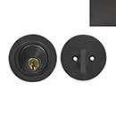 Forever Hardware [F6-530-E] Solid Bronze Gate Deadbolt - Round Plate - Single Cylinder - Espresso Finish -2 1/2" Dia.