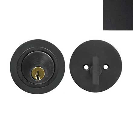 Forever Hardware [F6-530] Solid Bronze Gate Deadbolt - Round Plate - Single Cylinder - 2 1/2&quot; Dia.