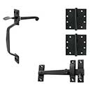 Forever Hardware Solid Bronze Light Duty Gate Butt Hinge & Thumb Latch Kit - Rectangular End - 2 Hinge