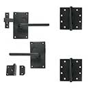 Forever Hardware Solid Bronze Gate Case Latch &amp; Butt Hinge Kit - Tapered Square Lever - 2 Hinge