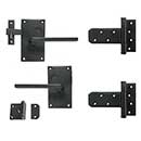 Forever Hardware Solid Bronze Gate Case Latch & T-Hinge Kit - Tapered Square Lever - 2 Hinge