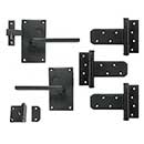 Forever Hardware Solid Bronze Gate Case Latch & T-Hinge Kit - Tapered Square Lever - 3 Hinge