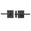 Forever Hardware [F1-425-25-SET] Solid Bronze Gate Case Latch Set - Square Plate - Universal Handing - 3 3/4&quot; H x 3&quot; W