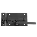 Forever Hardware [F1-570-00-SET-LH] Solid Bronze Gate Lever Drop Bar &amp; Thumb Latch Combo Set - Horizontal Square Plate - Left Handed - 3 1/4" H x 4 3/4" L